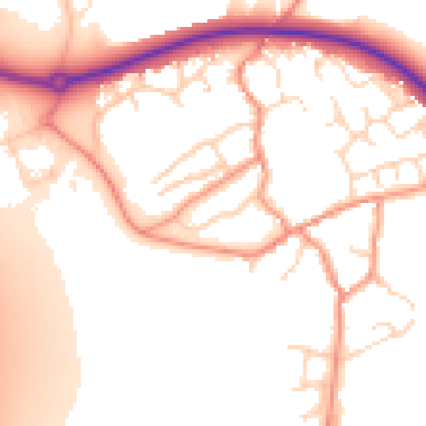 Daytime road noise heatmap for NN6 7SY
