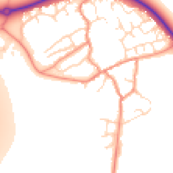 Daytime road noise heatmap for NN6 7SZ
