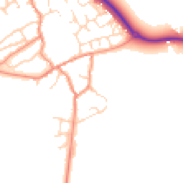 Daytime road noise heatmap for NN6 7TJ