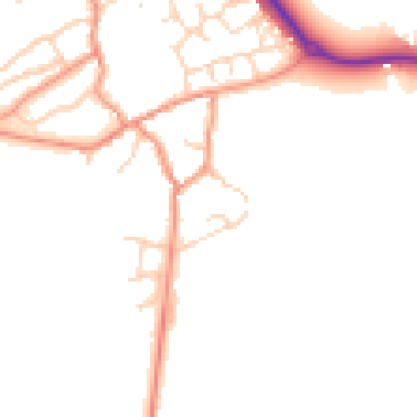 Daytime road noise heatmap for NN6 7TQ