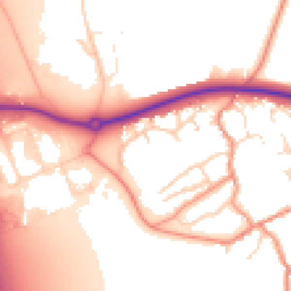 Daytime road noise heatmap for NN6 7WJ