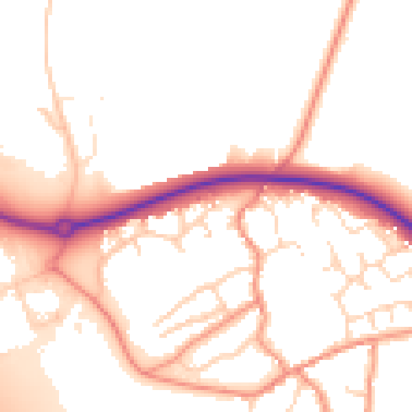 Daytime road noise heatmap for NN6 7WQ