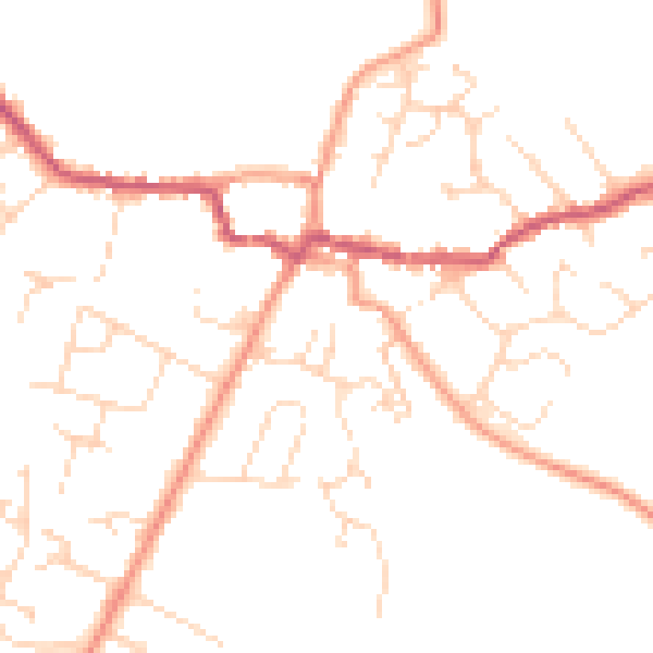 Daytime road noise heatmap for NN6 7YN