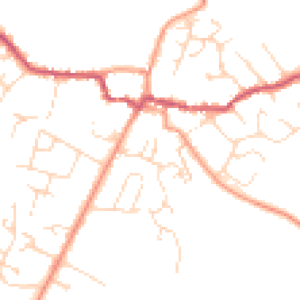 Daytime road noise heatmap for NN6 7YT