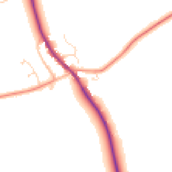 Daytime road noise heatmap for NN6 8AE