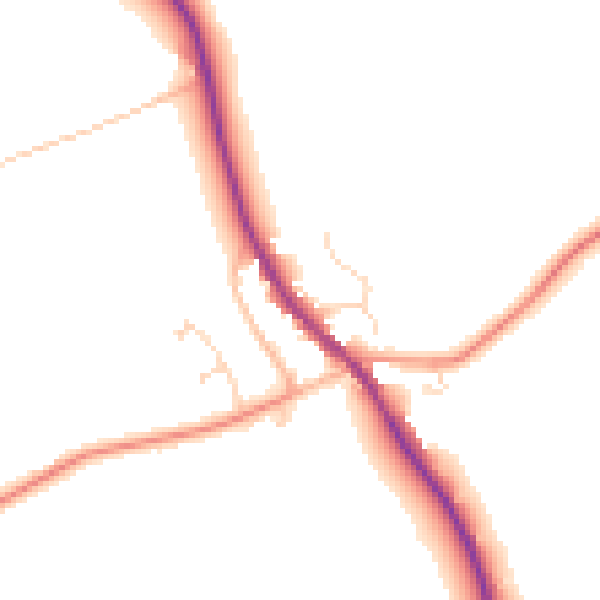 Daytime road noise heatmap for NN6 8AF