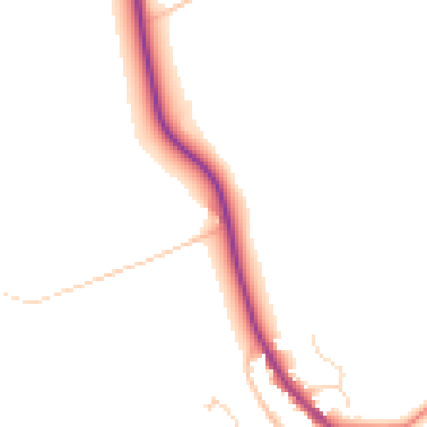 Daytime road noise heatmap for NN6 8AG