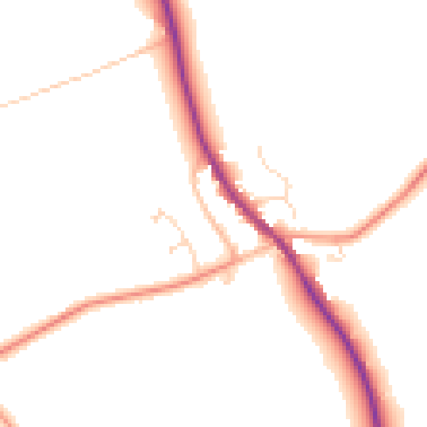 Daytime road noise heatmap for NN6 8AJ