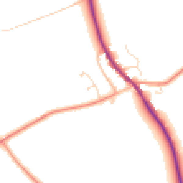 Daytime road noise heatmap for NN6 8AL