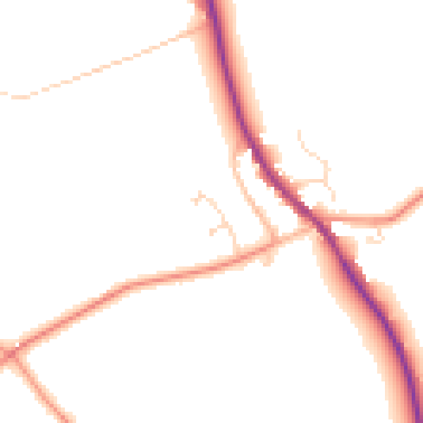 Daytime road noise heatmap for NN6 8AN