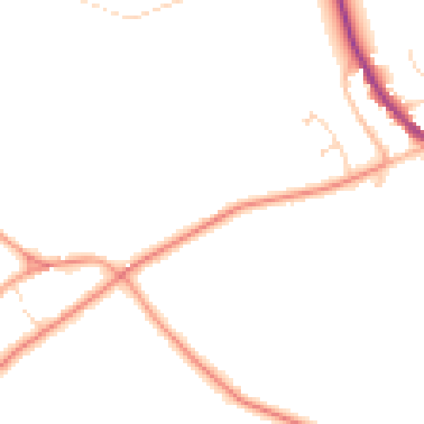 Daytime road noise heatmap for NN6 8AP