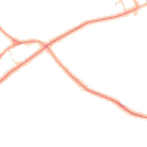 Daytime road noise heatmap for NN6 8AX