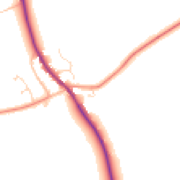 Daytime road noise heatmap for NN6 8BA