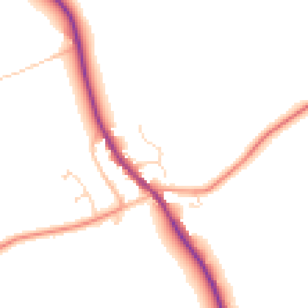 Daytime road noise heatmap for NN6 8BG