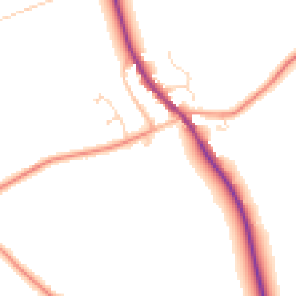 Daytime road noise heatmap for NN6 8HE