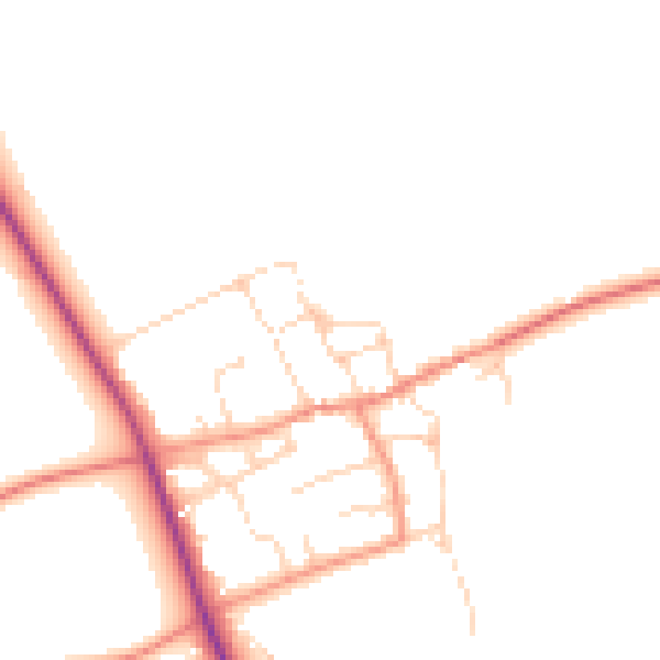Daytime road noise heatmap for NN6 8HN