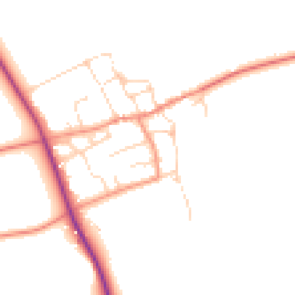 Daytime road noise heatmap for NN6 8HR
