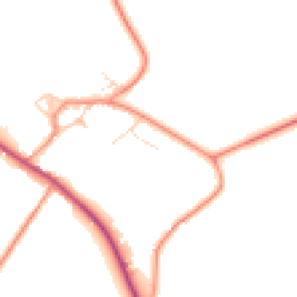 Daytime road noise heatmap for NN6 8NP