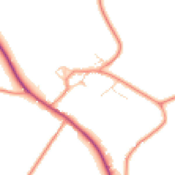 Daytime road noise heatmap for NN6 8NW