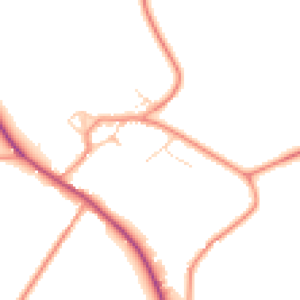 Daytime road noise heatmap for NN6 8NZ