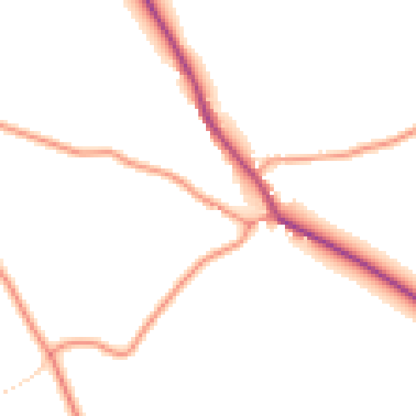 Daytime road noise heatmap for NN6 8SH