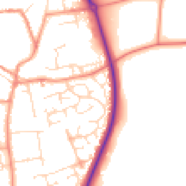 Daytime road noise heatmap for NN6 9BL