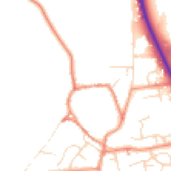 Daytime road noise heatmap for NN6 9BZ
