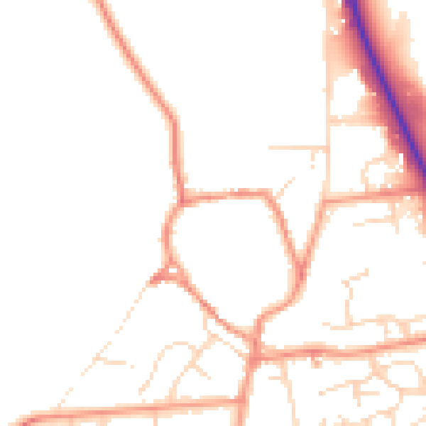 Daytime road noise heatmap for NN6 9DB
