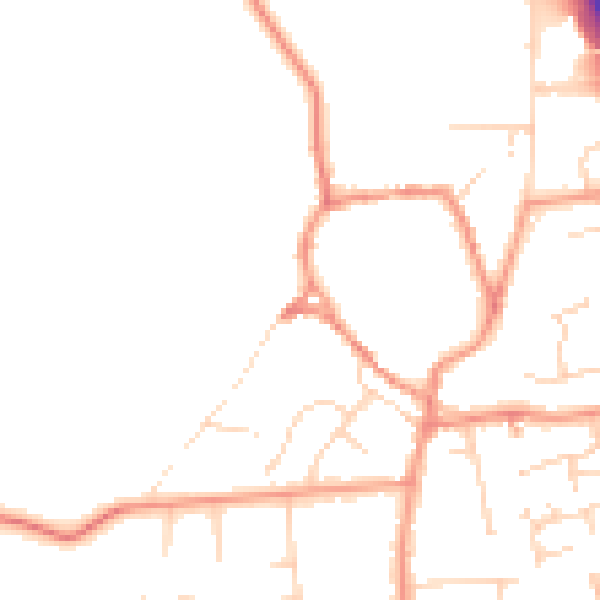 Daytime road noise heatmap for NN6 9DH