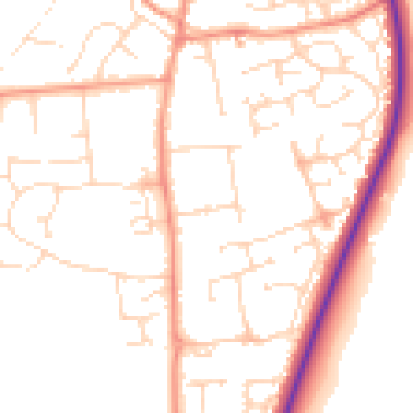 Daytime road noise heatmap for NN6 9EB