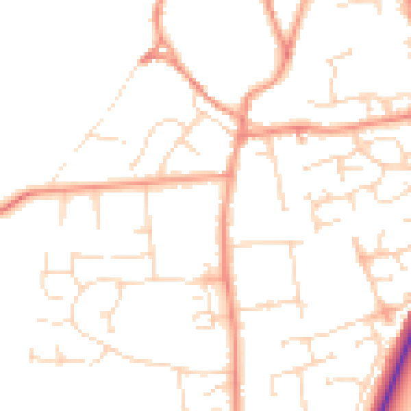 Daytime road noise heatmap for NN6 9FA