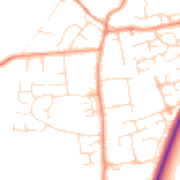 Daytime road noise heatmap for NN6 9FF