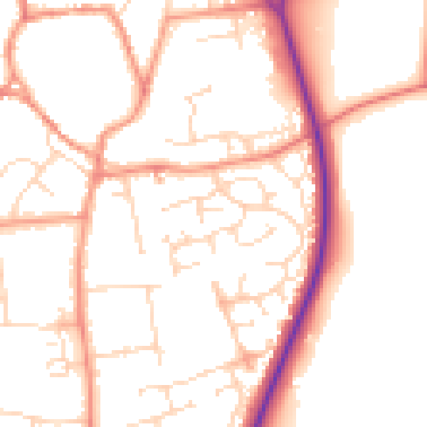 Daytime road noise heatmap for NN6 9HT