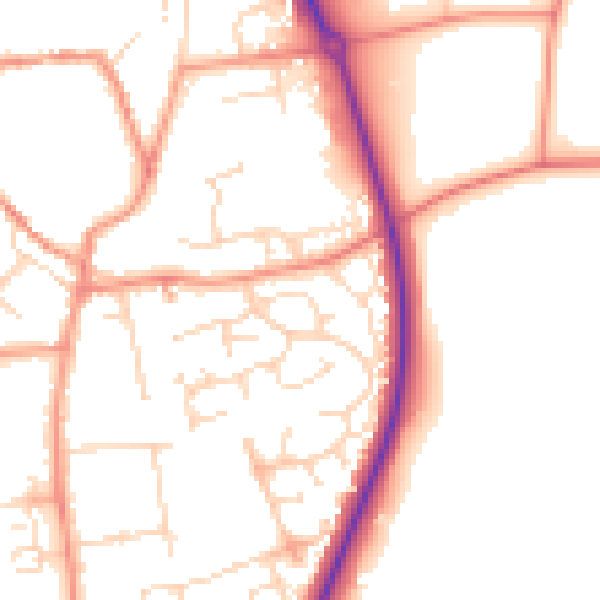 Daytime road noise heatmap for NN6 9HZ