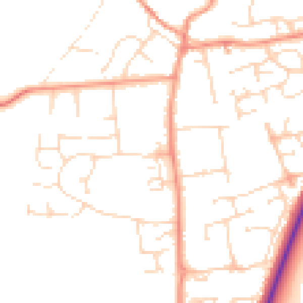Daytime road noise heatmap for NN6 9LR