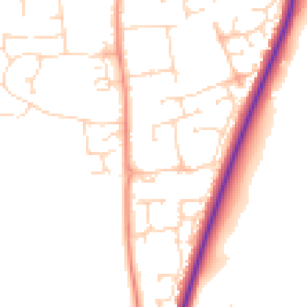 Daytime road noise heatmap for NN6 9UN