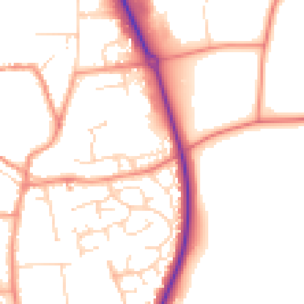 Daytime road noise heatmap for NN6 9US
