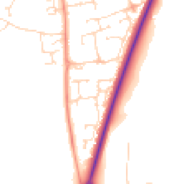 Daytime road noise heatmap for NN6 9WD