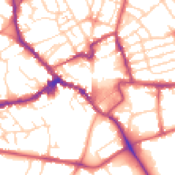 Daytime road noise heatmap for NN8 1AA