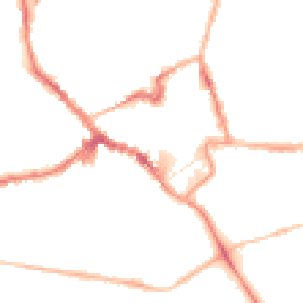 Night-time road noise heatmap for NN8 1AA