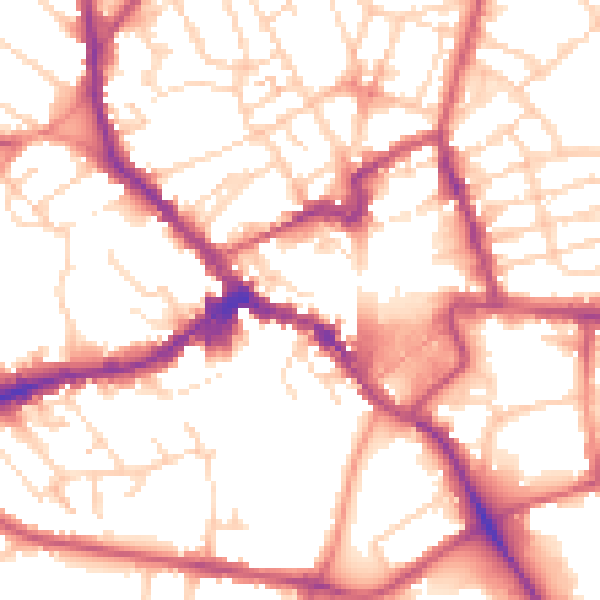 Daytime road noise heatmap for NN8 1AF