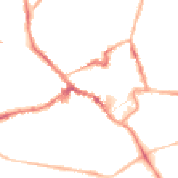 Night-time road noise heatmap for NN8 1AF