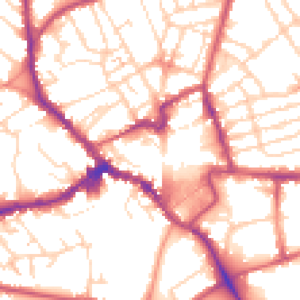 Daytime road noise heatmap for NN8 1AS