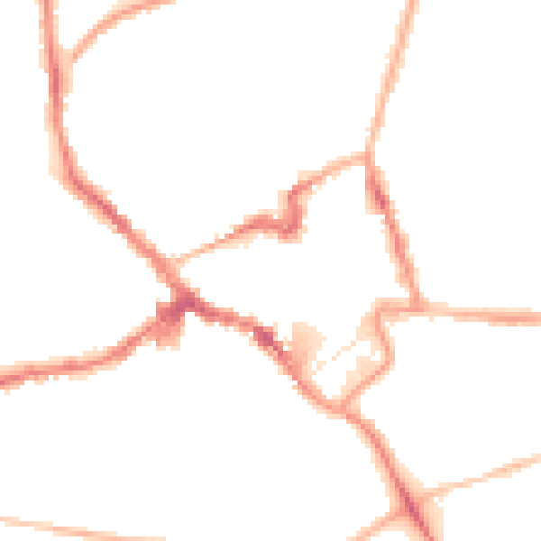 Night-time road noise heatmap for NN8 1AS