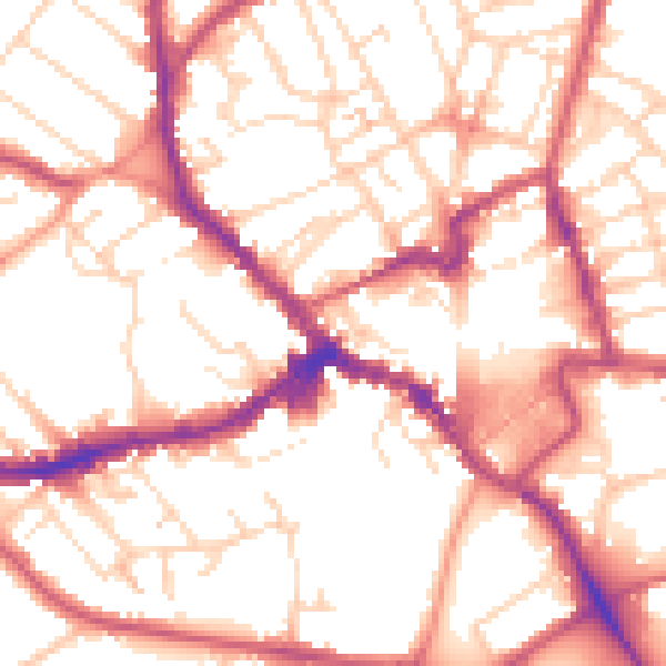 Daytime road noise heatmap for NN8 1BD