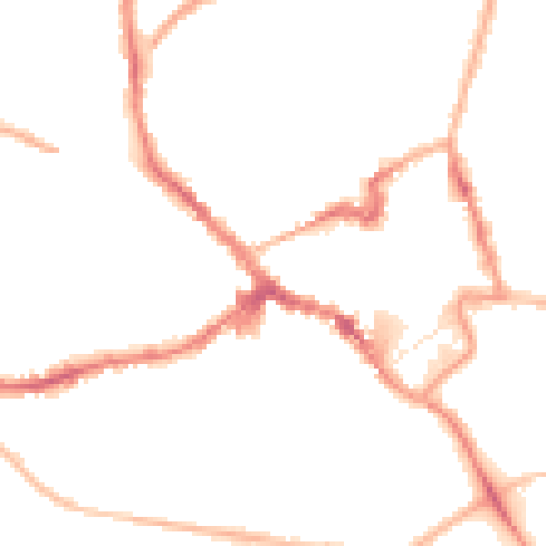 Night-time road noise heatmap for NN8 1BD