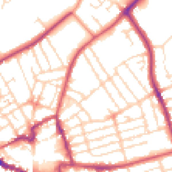 Daytime road noise heatmap for NN8 1BF