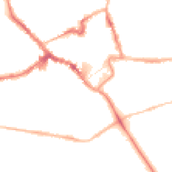 Night-time road noise heatmap for NN8 1BZ