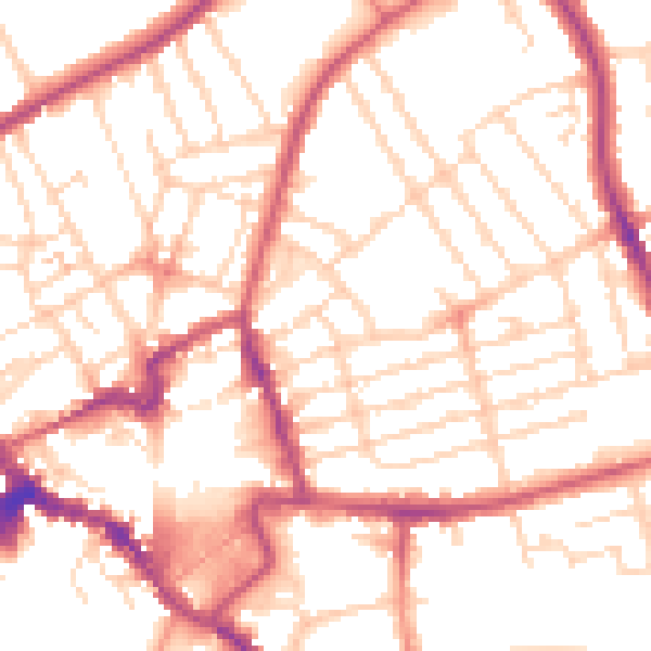Daytime road noise heatmap for NN8 1DT