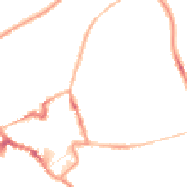 Night-time road noise heatmap for NN8 1DT